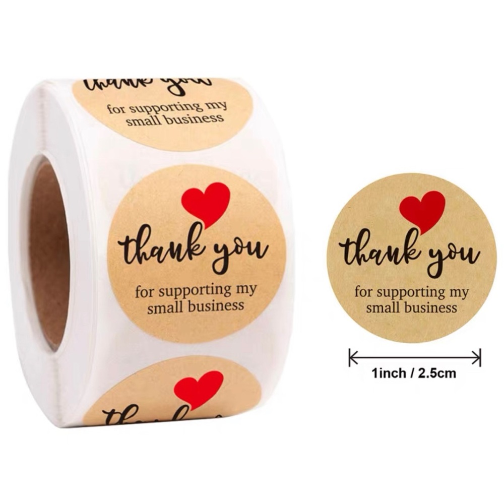 1500Pcs 1 inch - 3Rolls Thank You Stickers for small business
